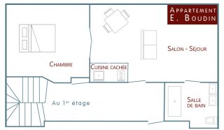 Plan de l'appartement E. Boudin