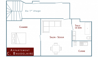 Plan de la location vacances honfleur Baudelaire