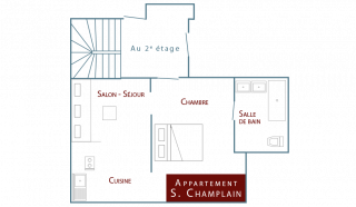 Plan de l'appartement de vacances honfleur Champlain