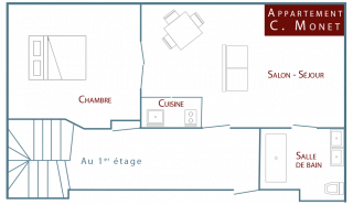 Plan de la location de vacances normandie Monet