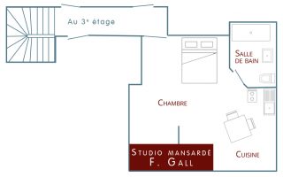 Plan du studio mansardé F. Gall